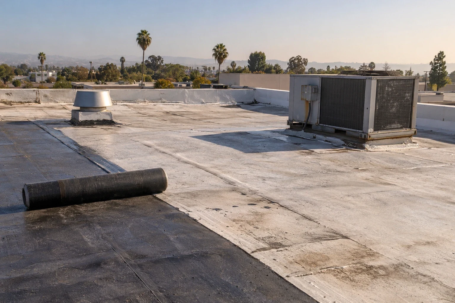 Occupied Building Reroofing in San Mateo, CA